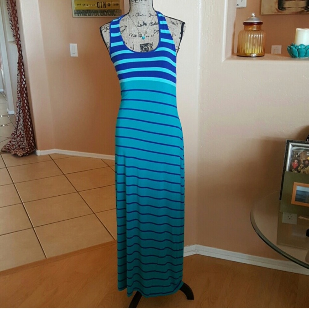 Calvin Klein Blue Striped Maxi